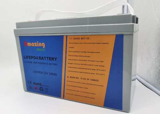 Επαναφορτιζόμενη μπαταρία μπαταριών 12.8V 100Ah Lifepo4 MSDS 1280WH Lifepo4 ηλιακή